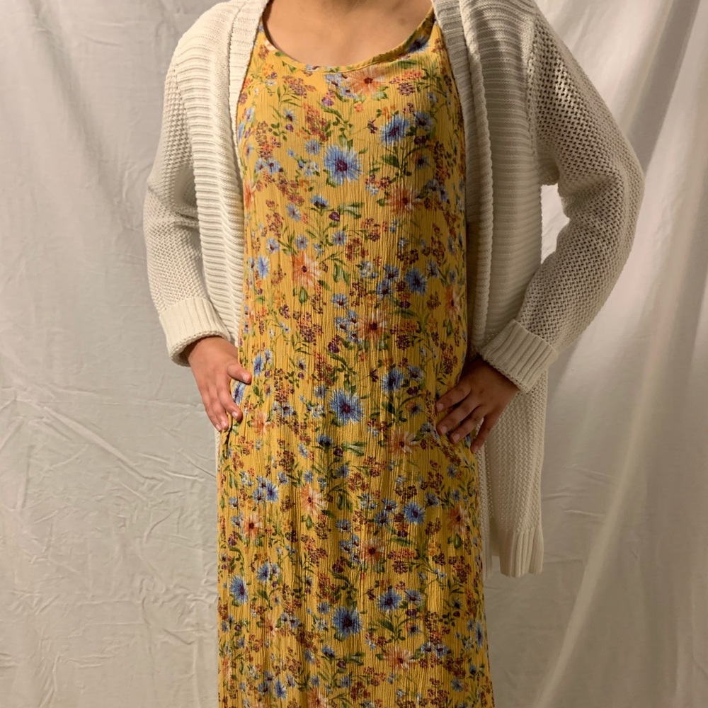 yellow floral midi/maxi dress